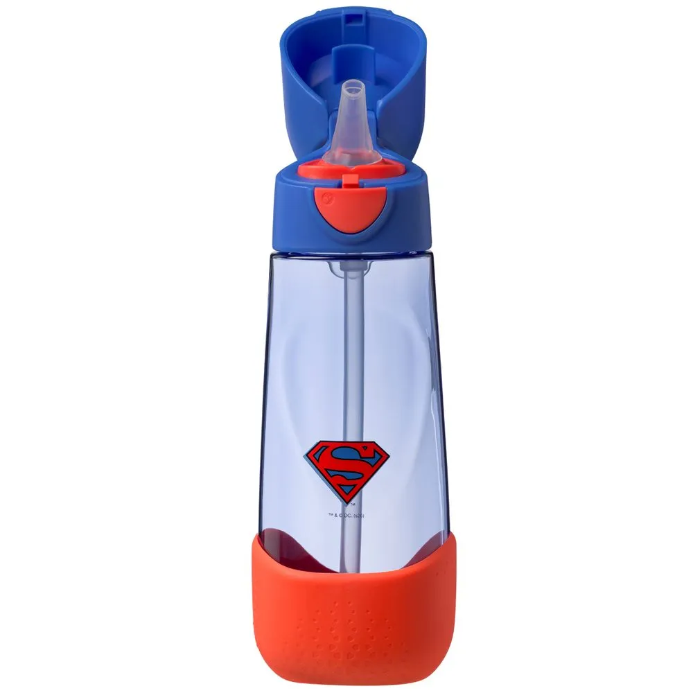 Fľaša na pitie so slamkou 600 ml Superman