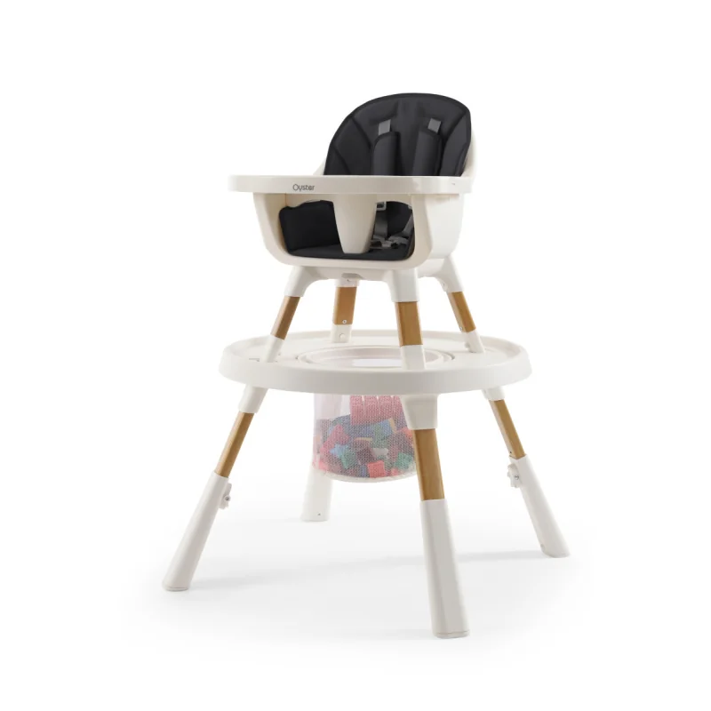 Oyster Home Highchair 4v1 detská jedálenská stolička – Fossil, čierna