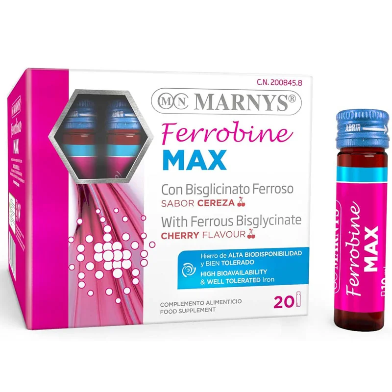 MARNYS Ferrobine Max – tekuté železo v ampulkách (20 ks)