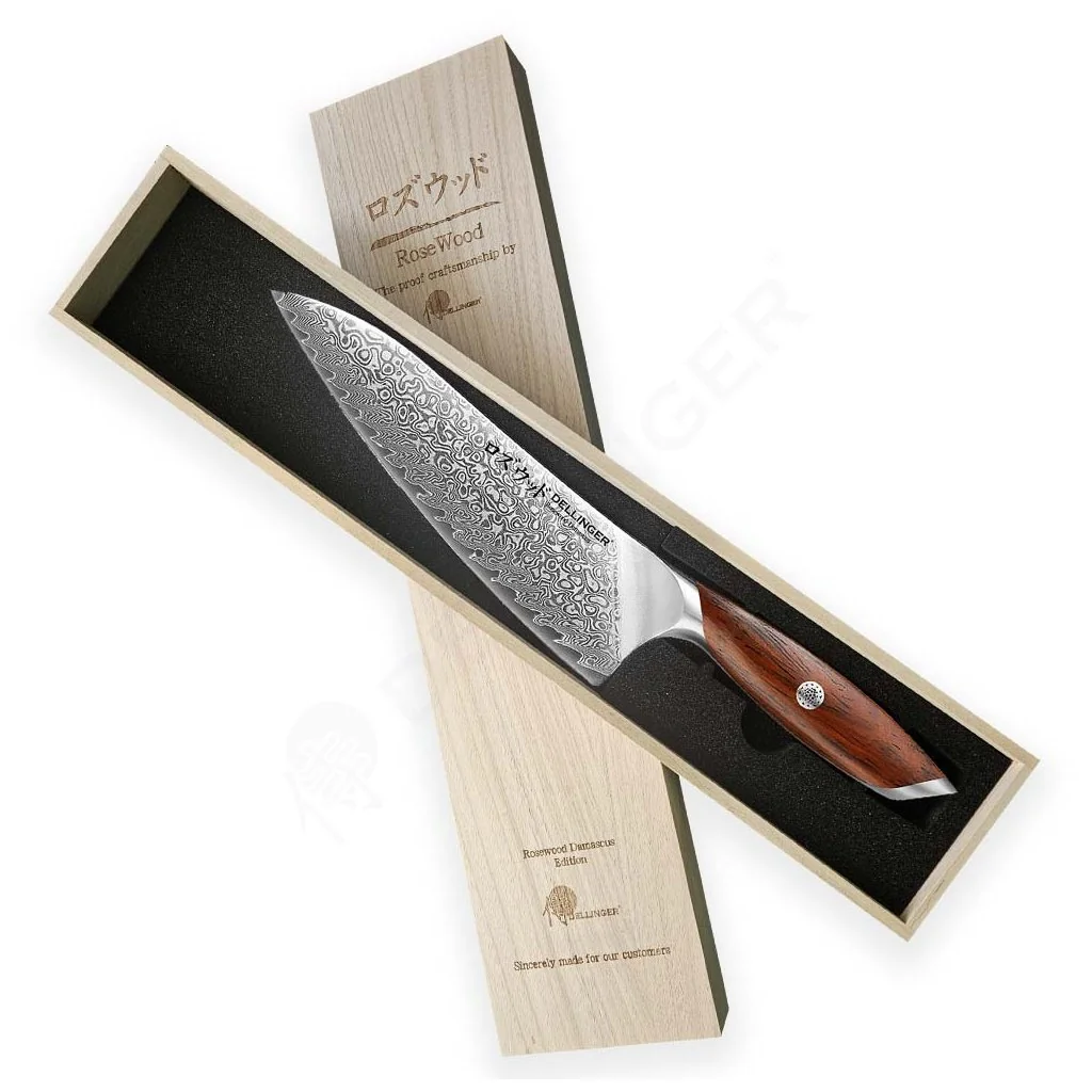 Nôž Dellinger kuchynský Chef/Gyuto 210 mm Rose Wood Damascus®