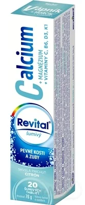 Revital Calcium+MAGNÉZIUM+VITAMÍNY C, B6, D3, K1 1×20 tbl, výživový doplnok