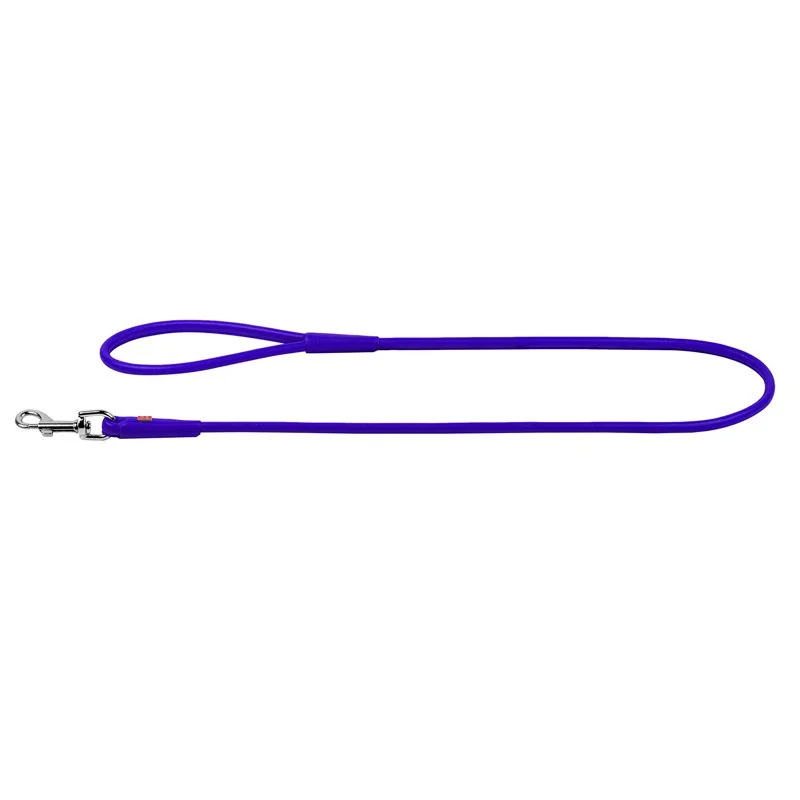 Okrúhle kožené vodítko fialovej farby 122cm, Šírka: 13 mm