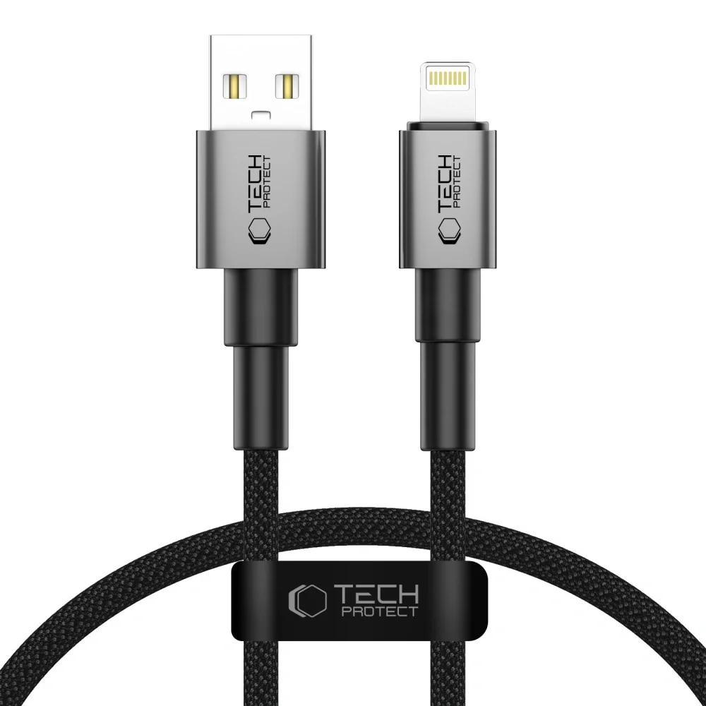 Tech-Protect Ultraboost DNA kábel USB-C / Lightning 12W / 2.4A 25cm, sivý ivý