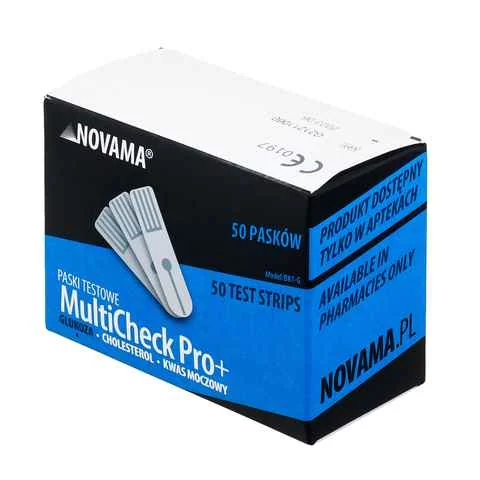 Novama Multicheck Pro +, Testovacie Prúžky Na Glukózu 1×50 ks, testovacie prúžky