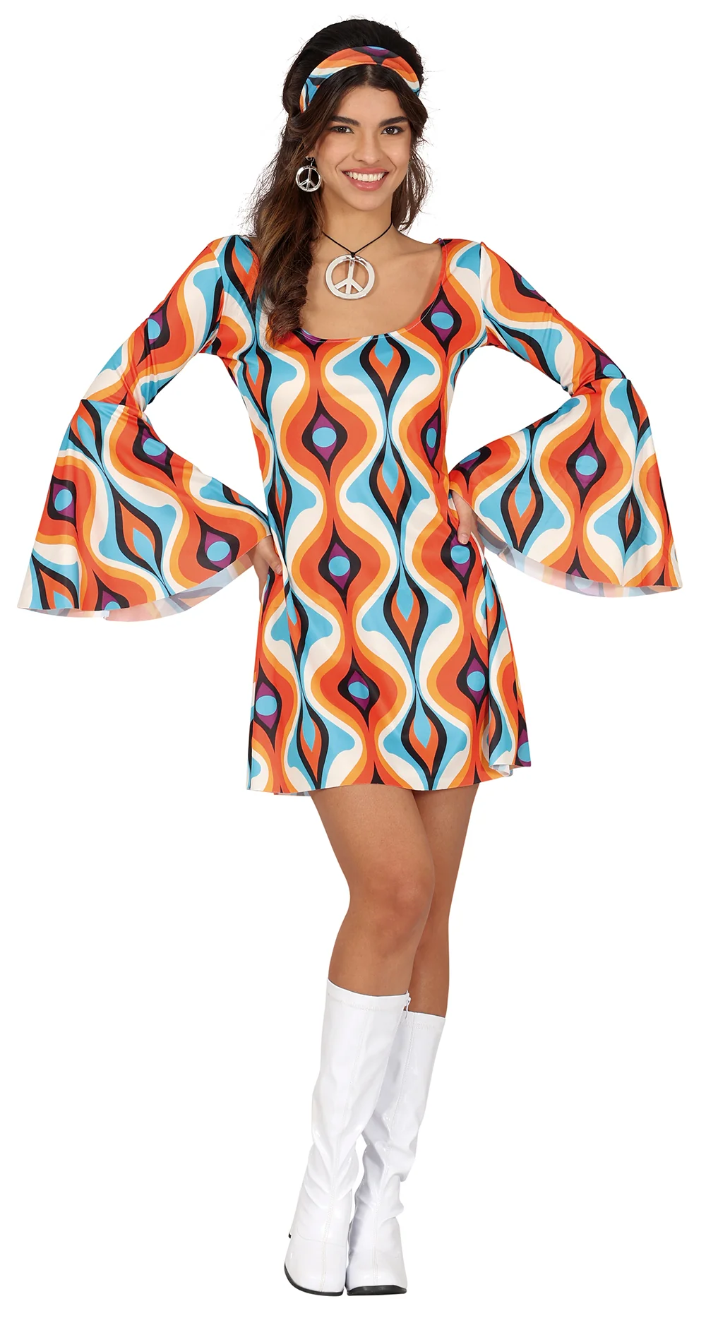 Kostým Disco 60s hippie šaty L 42-44