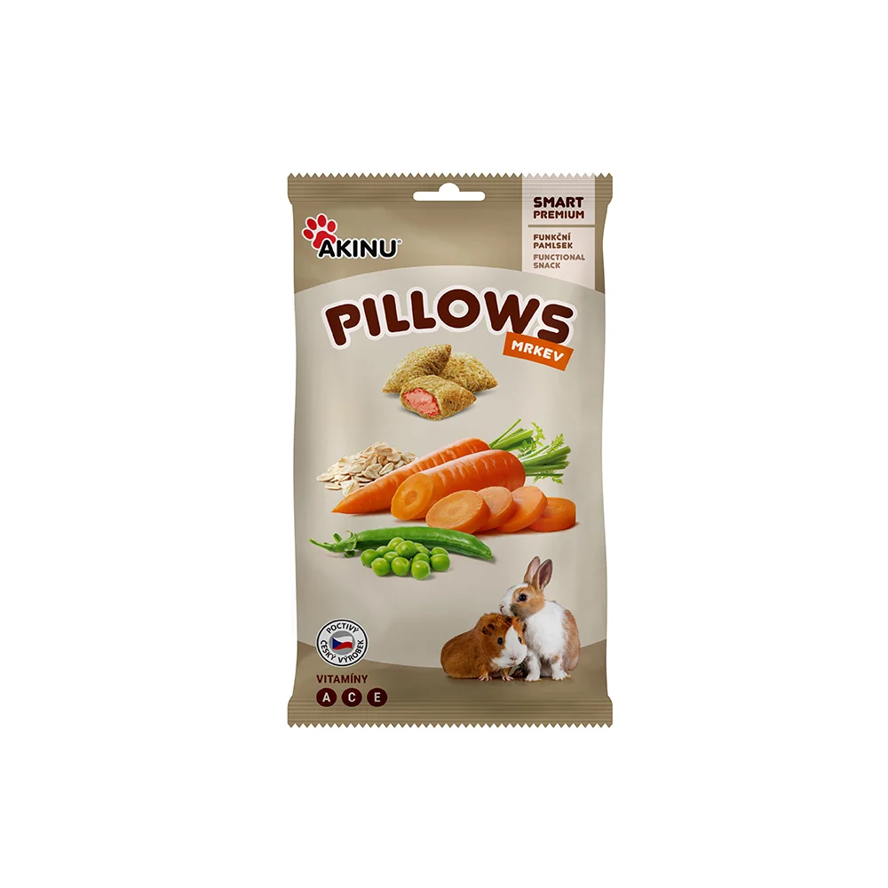 Akinu PILLOWS Vankúše s mrkvou pre hlodavce 11 x 40 g