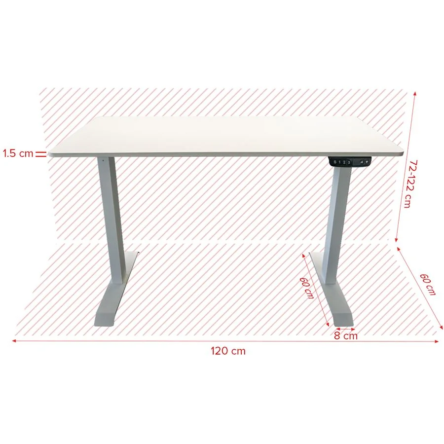 Elektrický výškovo nastaviteľný stôl TKG ED 1800 biely