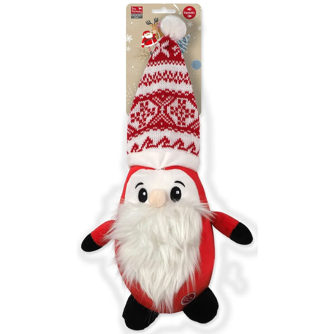 Hračka Dog Fantasy Winter Tale Santa s čapicou, pískací 40cm