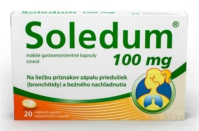 Soledum 100 mg mäkké gastrorezistentné kapsuly 1×20 cps, liek na zápal priedušiek