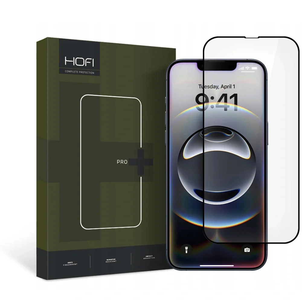 HOFI Glass Pro Full Screen ochranné sklo na iPhone 13 / 13 Pro / 14 / 16e, čierne 16e, čierne