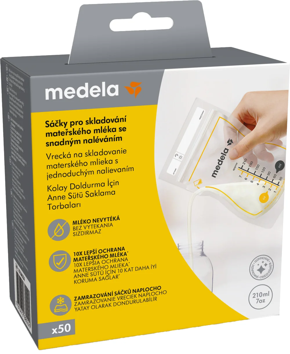 Medela Vrecká na skladovanie materského mlieka Easy Pour, 50 ks 1×50 ks, vrecká na materské mlieko
