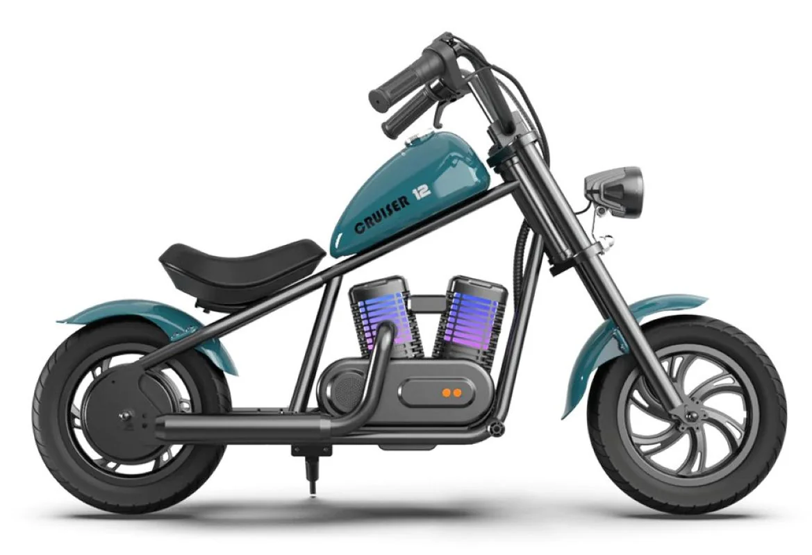 Hyper Gogo - Pioneer C12 elektrická motorka Chopper 12" kolesá, modrá