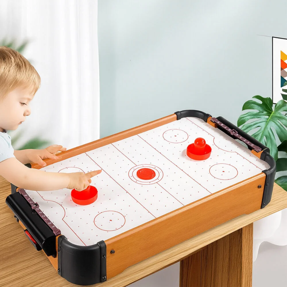 MG Air Hockey V3 stolný hokej pre deti, čierny / hnedý