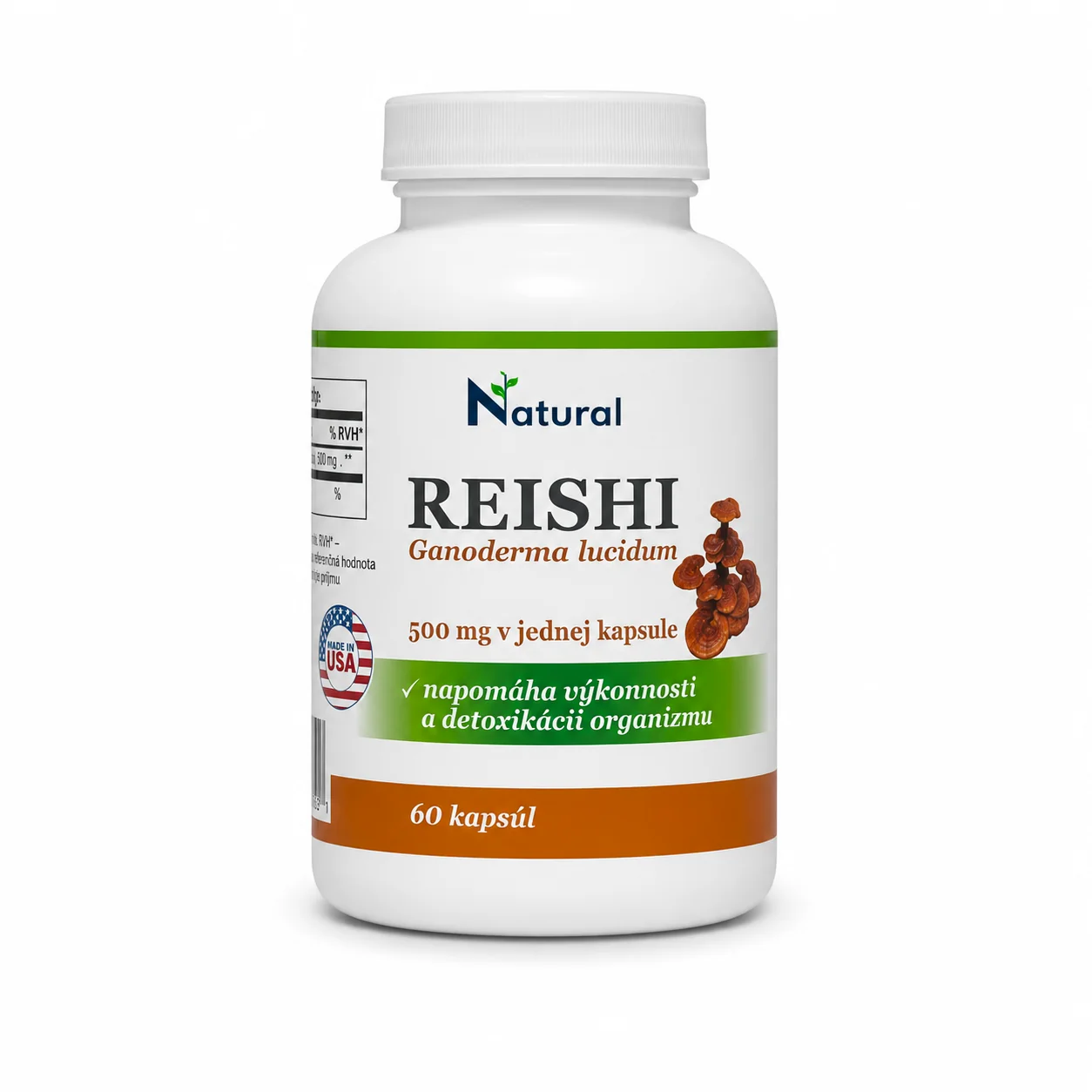 Reishi extrakt 500 mg – Podpora imunity, energie a detoxikácie – 60 kapsúl
