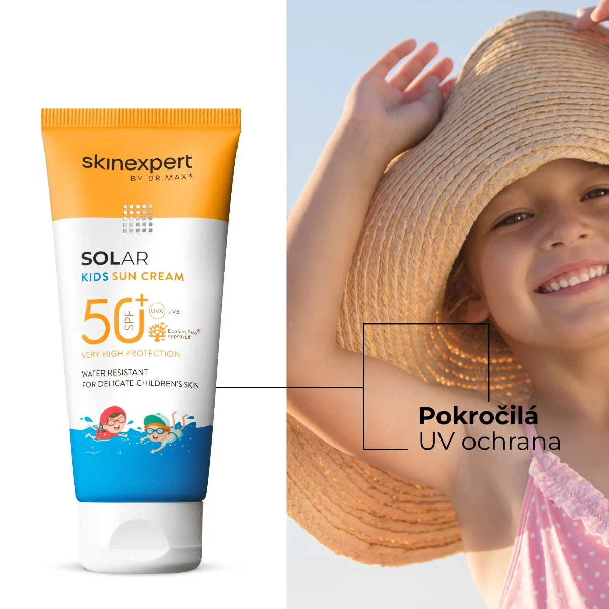 Skinexpert by Dr. Max® SOLAR SPF 50+ Kids Sun Cream 1×100 ml, krém na opaľovanie s ochranným faktorom SPF 50+ pre deti