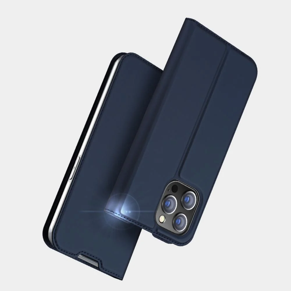 Knižkové puzdro Skin Pro pre iPhone 14 Pro - Čierna Elegantná ochrana, prak