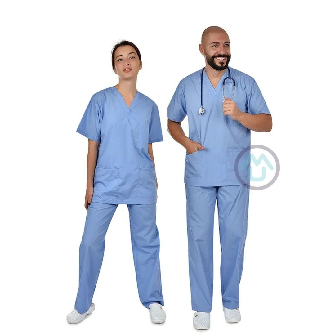 Unisex lekársky set blúza/nohavice ALL IN - svetlomodra XS