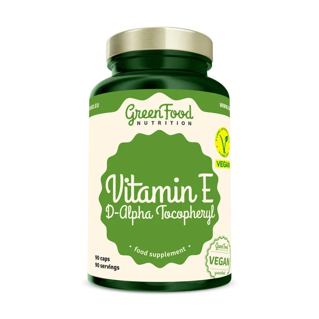 GreenFood Nutrition Vitamin E-D-Alpha Tocopheryl 1×90 cps, výživový doplnok