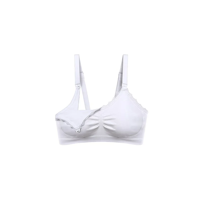 Dojčiacia podprsenka s čipkou BabyOno, biela, C80-85 cm