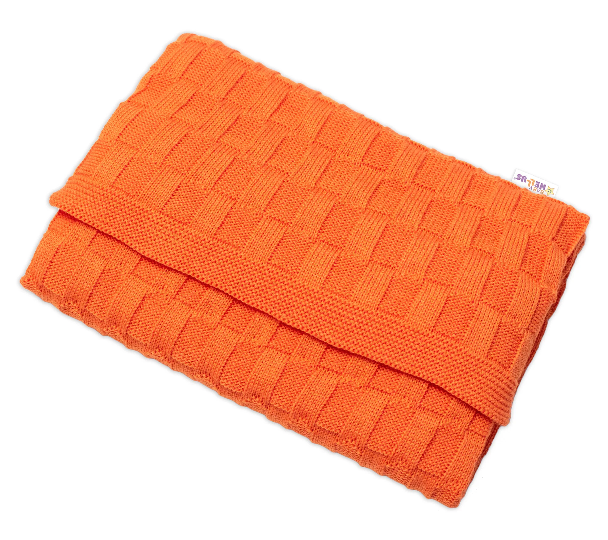 Luxusná bavlnená pletená deka, dečka CUBE, 80 x 100 cm - orange