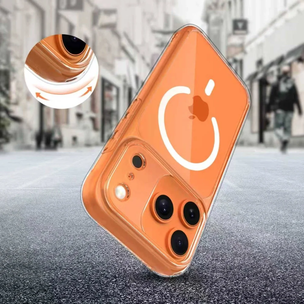Tech-Protect MagPeak MagSafe CC kryt na iPhone 17 Pro, priesvitný