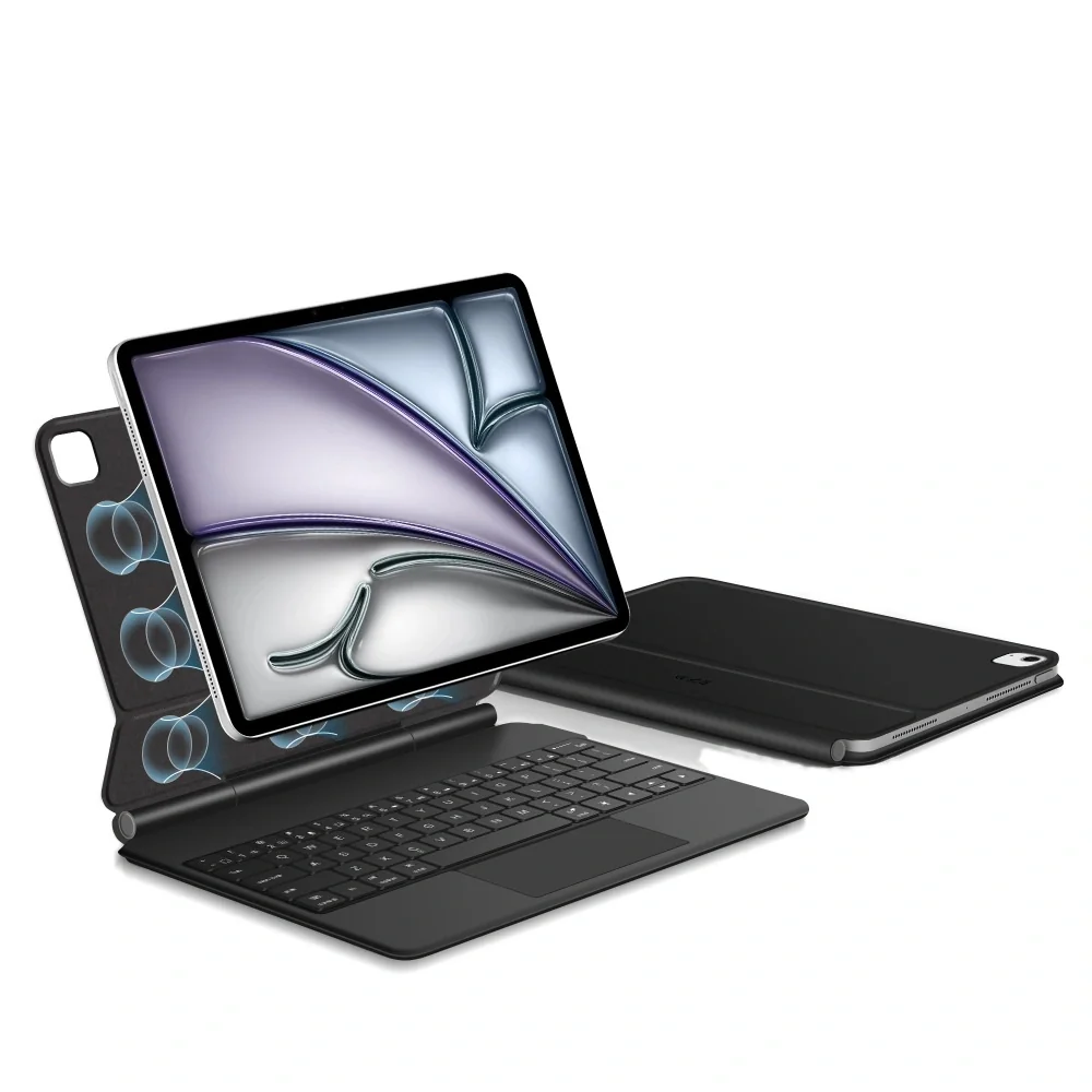 Tech-Protect Smartcase Magnetic puzdro s klávesnicou na iPad Pro 12.9'' 4-6gen 2020-2022 / Air 13'' 1-2gen 2024-2025, čierne ' 4-6gen 2020-2022 / Air 13'' 1-2gen 2024-2025, čierne