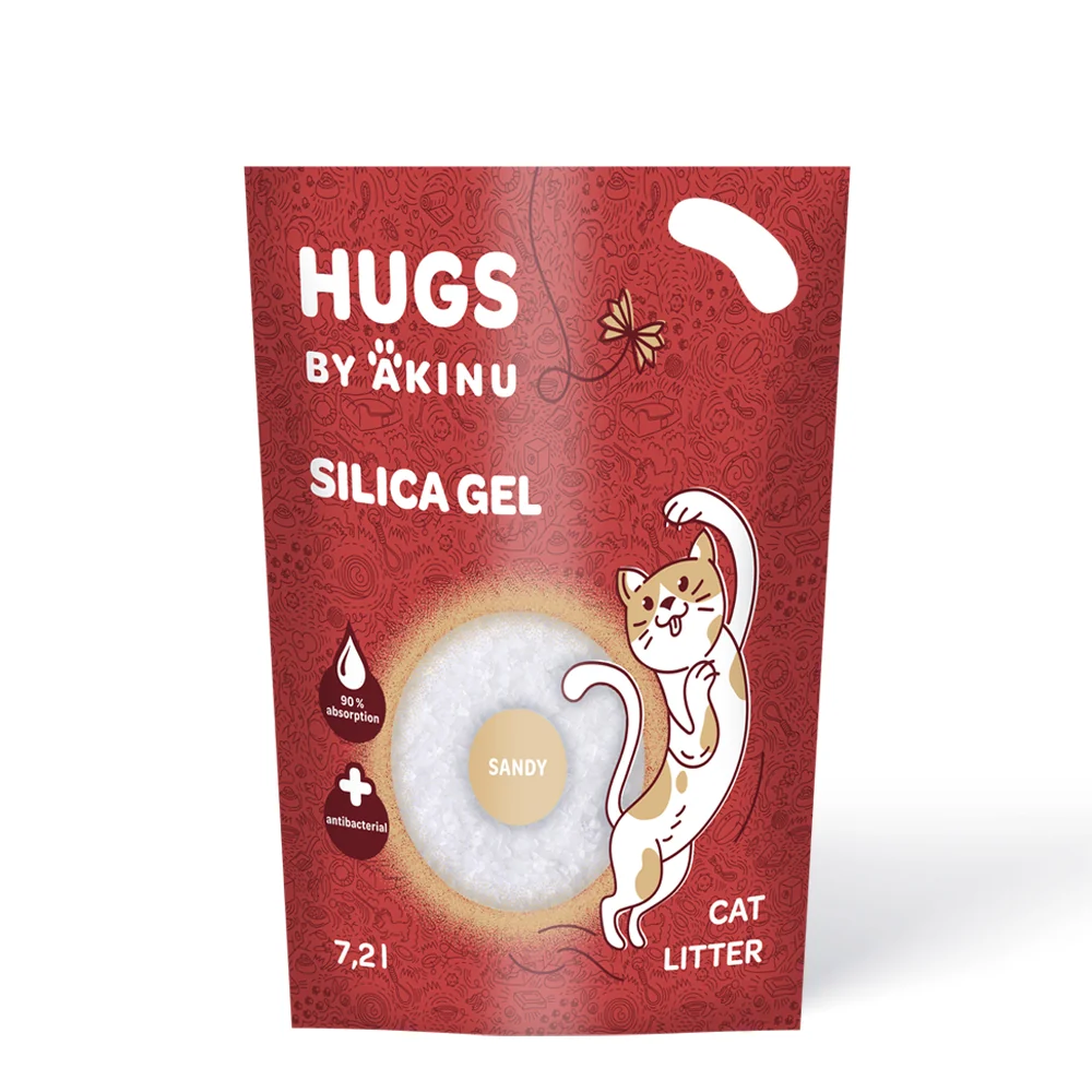 HUGS by Akinu Silikagél piesočný (jemný - 0,5 - 2 mm) podstielka pre mačky 2 x 7,2 l