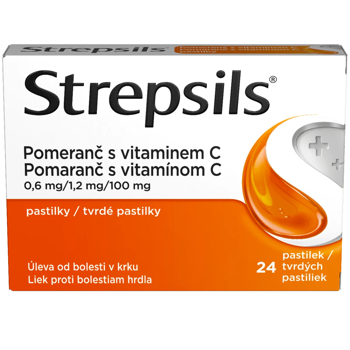 Strepsils Pomaranč s vitamínom C 1×24 ks, liek