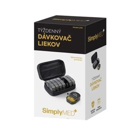 SimplyMED TÝŽDENNÝ DÁVKOVAČ LIEKOV 1×1 ks, dávkovač liekov