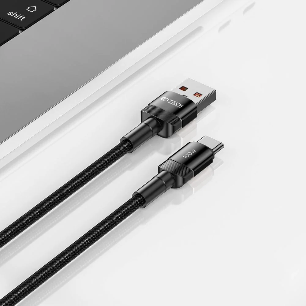 Tech-Protect Ultraboost Evo kábel USB / USB-C 100W 5A 3m, čierny