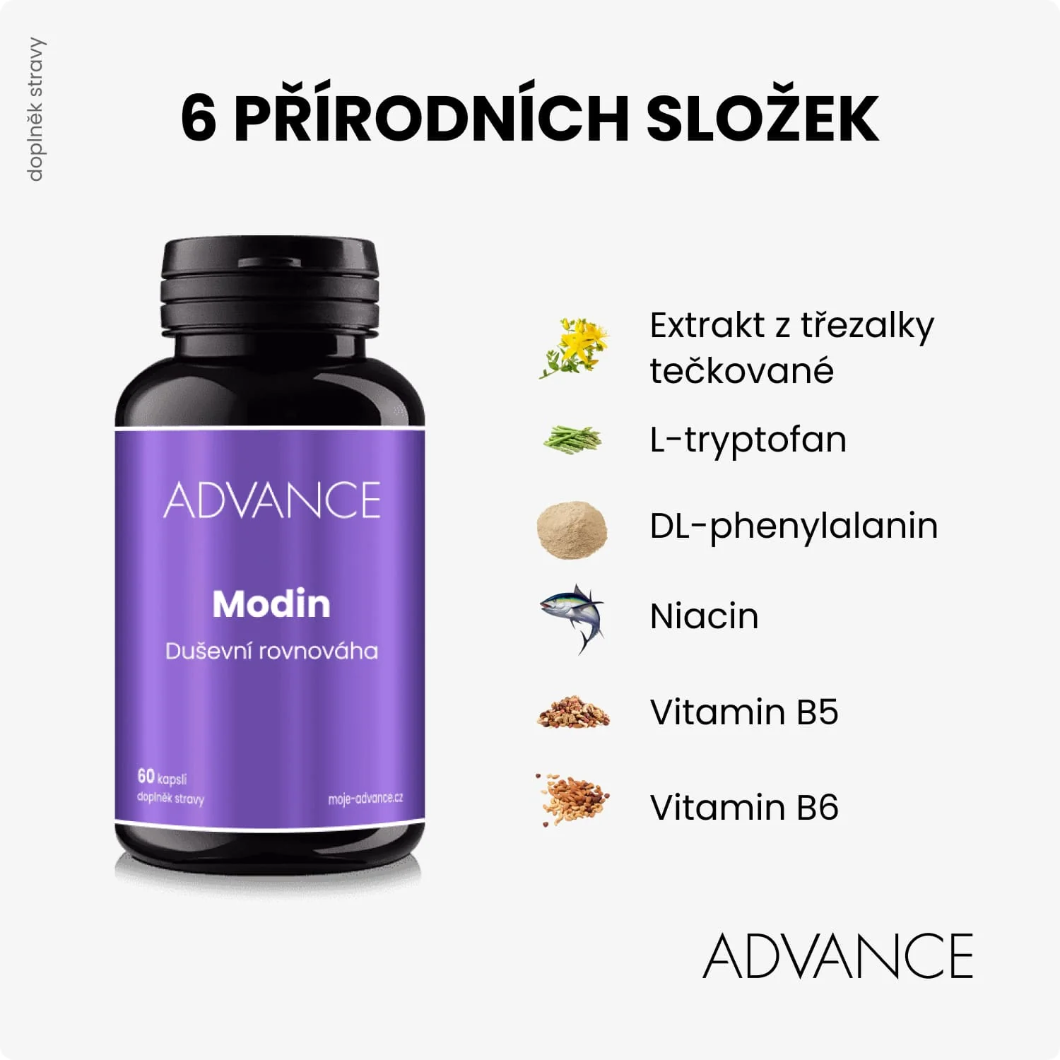 ADVANCE Modin 60 kapsúl - duševná rovnováha 1×60 cps, výživový doplnok