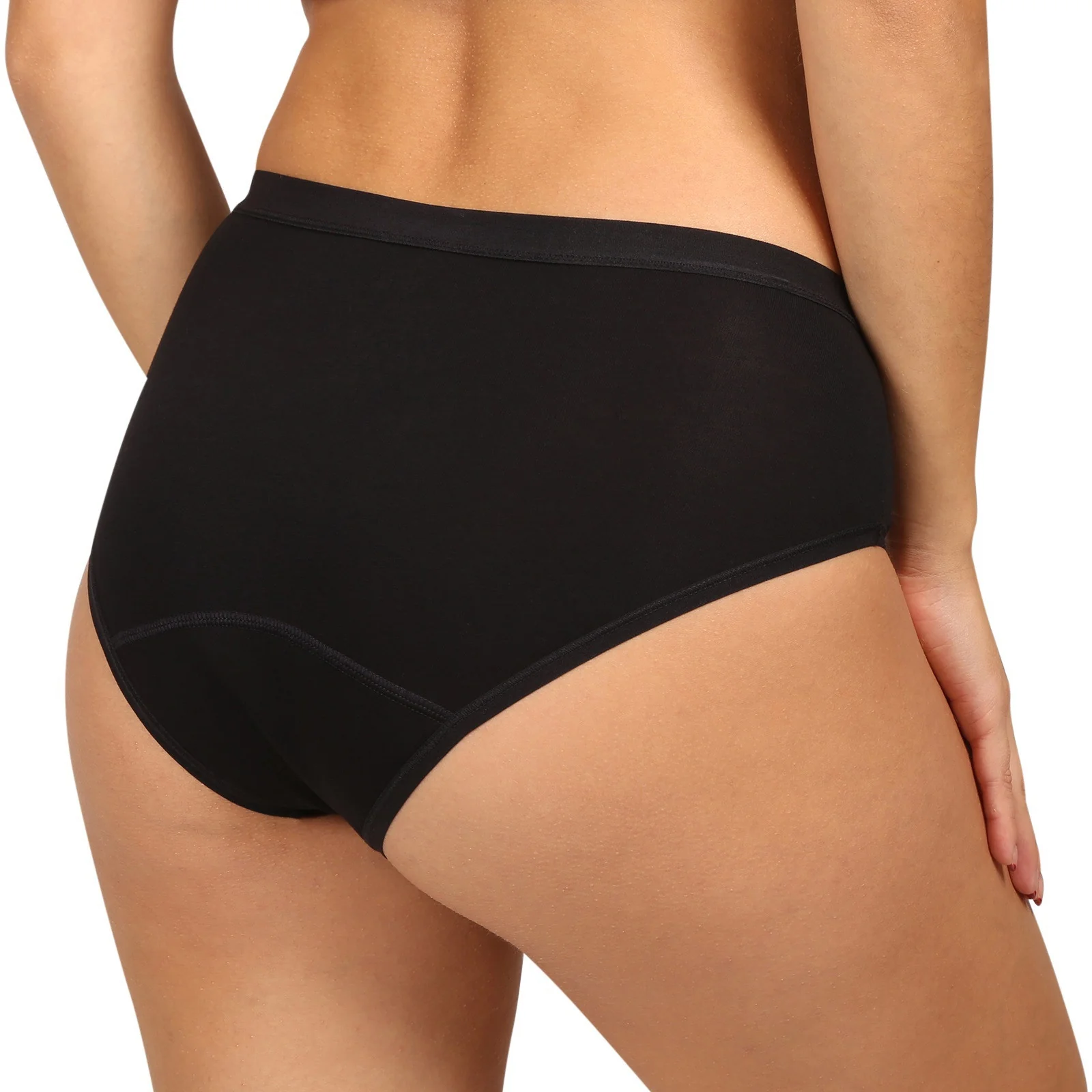 Menštruačné nohavičky čierne Cotton Midi Brief (LLUWCPMI) S