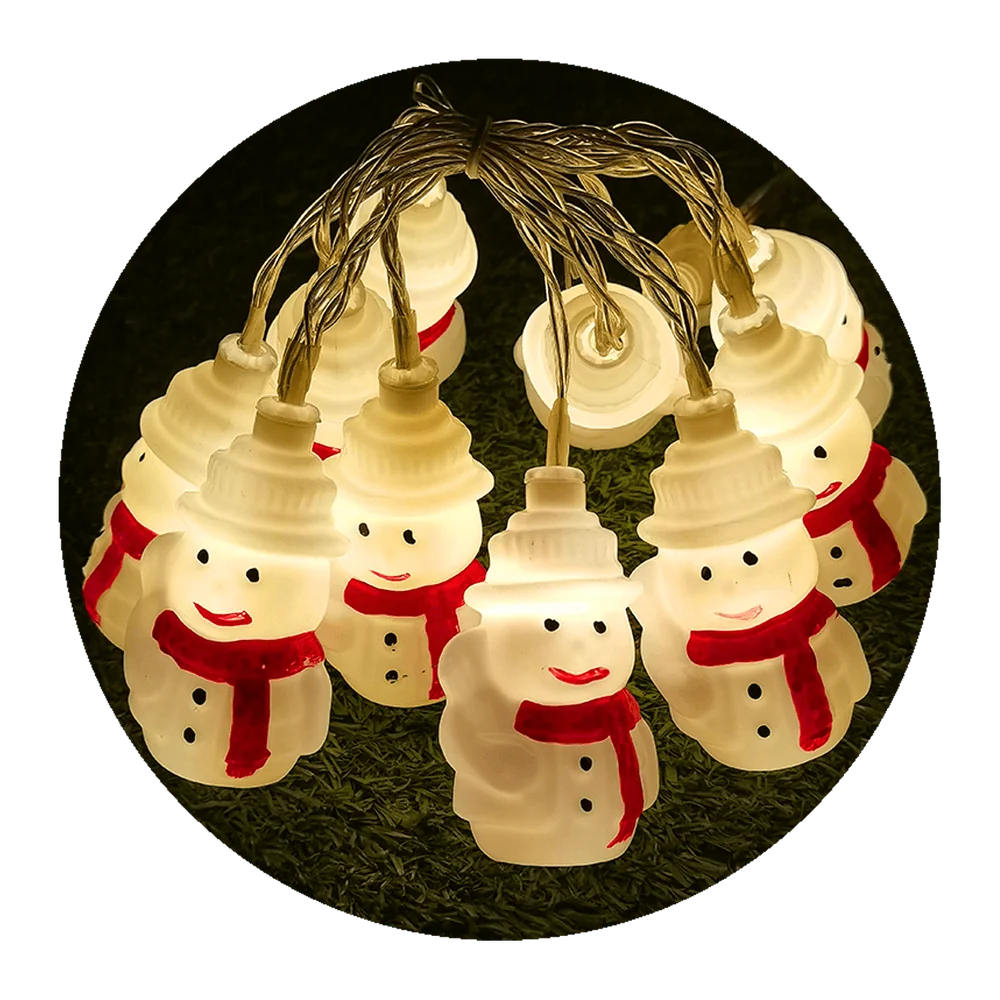 Modee Lighting LED vianočná reťaz 10 LED 1,35m 2xAA teplá biela snehuliak