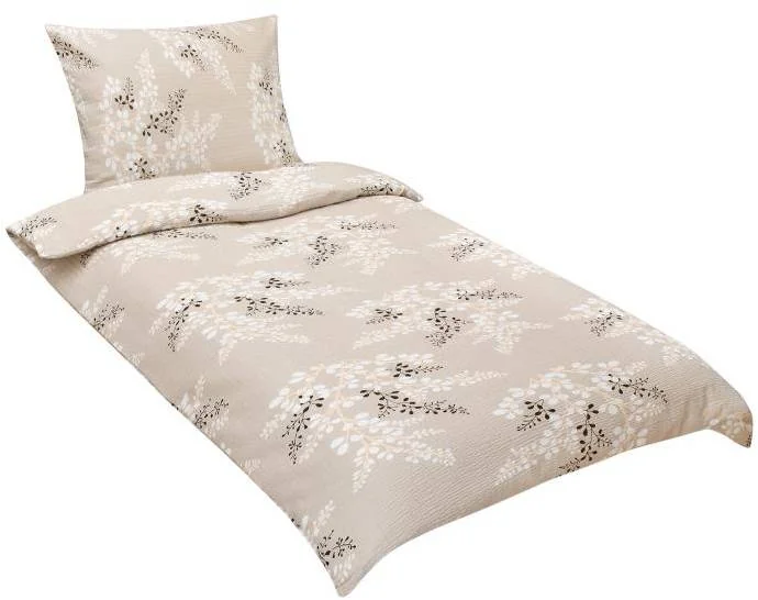 Obliečky krep 80/306 kávová vetvička 140x220, 70x90 1×1 ks, obliečky