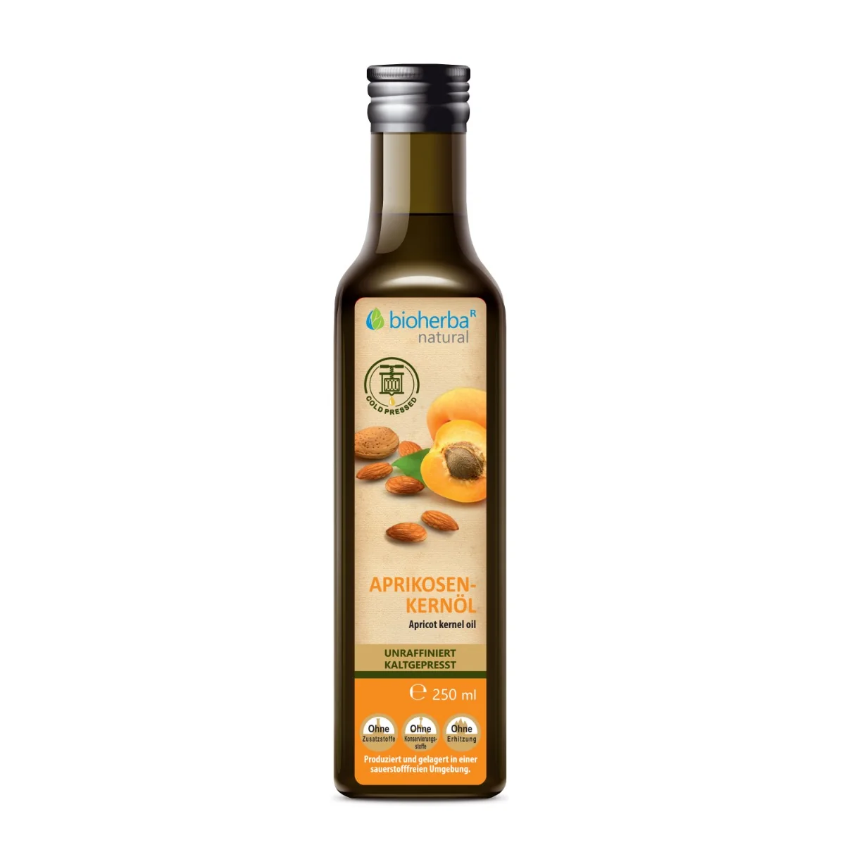 Marhuľový olej z jadier lisovaný za studena - 250 ml - Bioherba