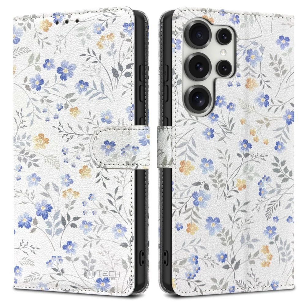 Tech-Protect Wallet knižkové puzdro na Samsung Galaxy S25 Ultra, sprin g flowers