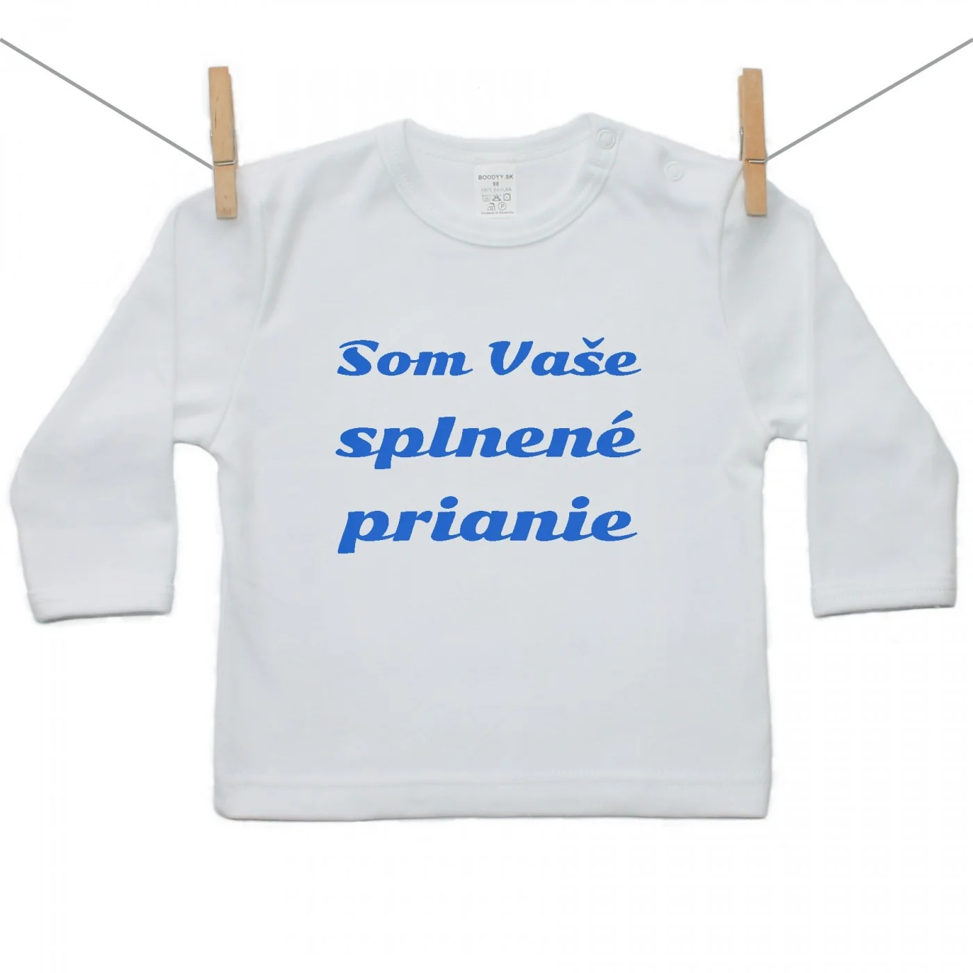 Boodyy Tričko s dlhým rukávom Splnené prianie Modrá Veľkosť: 110