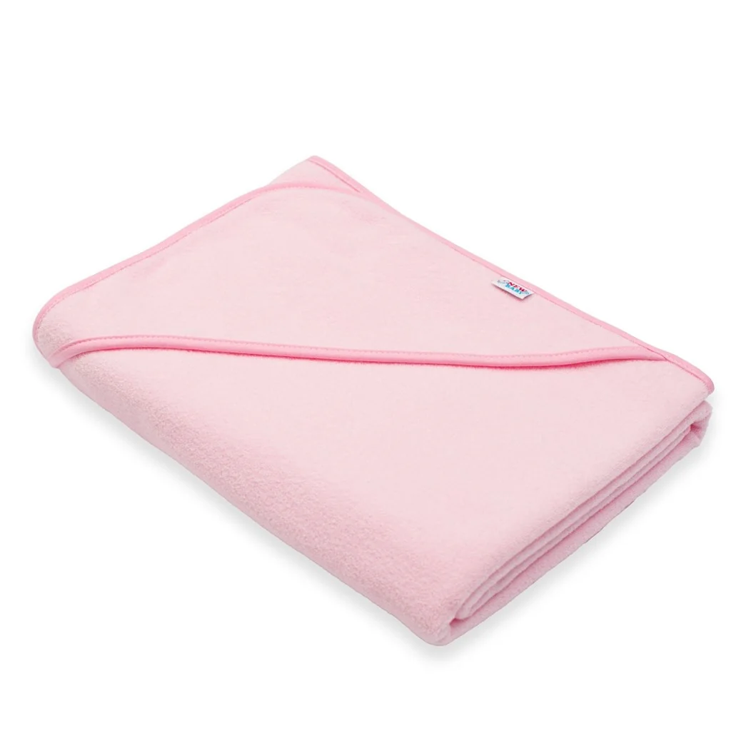 Detská froté osuška s kapuckou New Baby BASIC 100x100 ružová ,