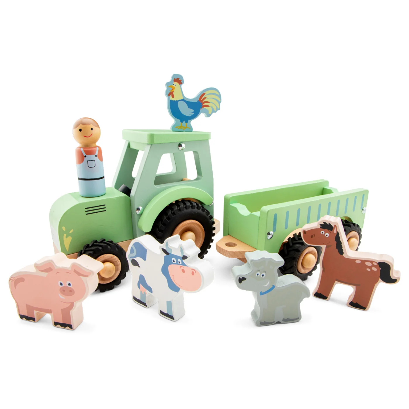 Traktor s valníkom a zvieratkami