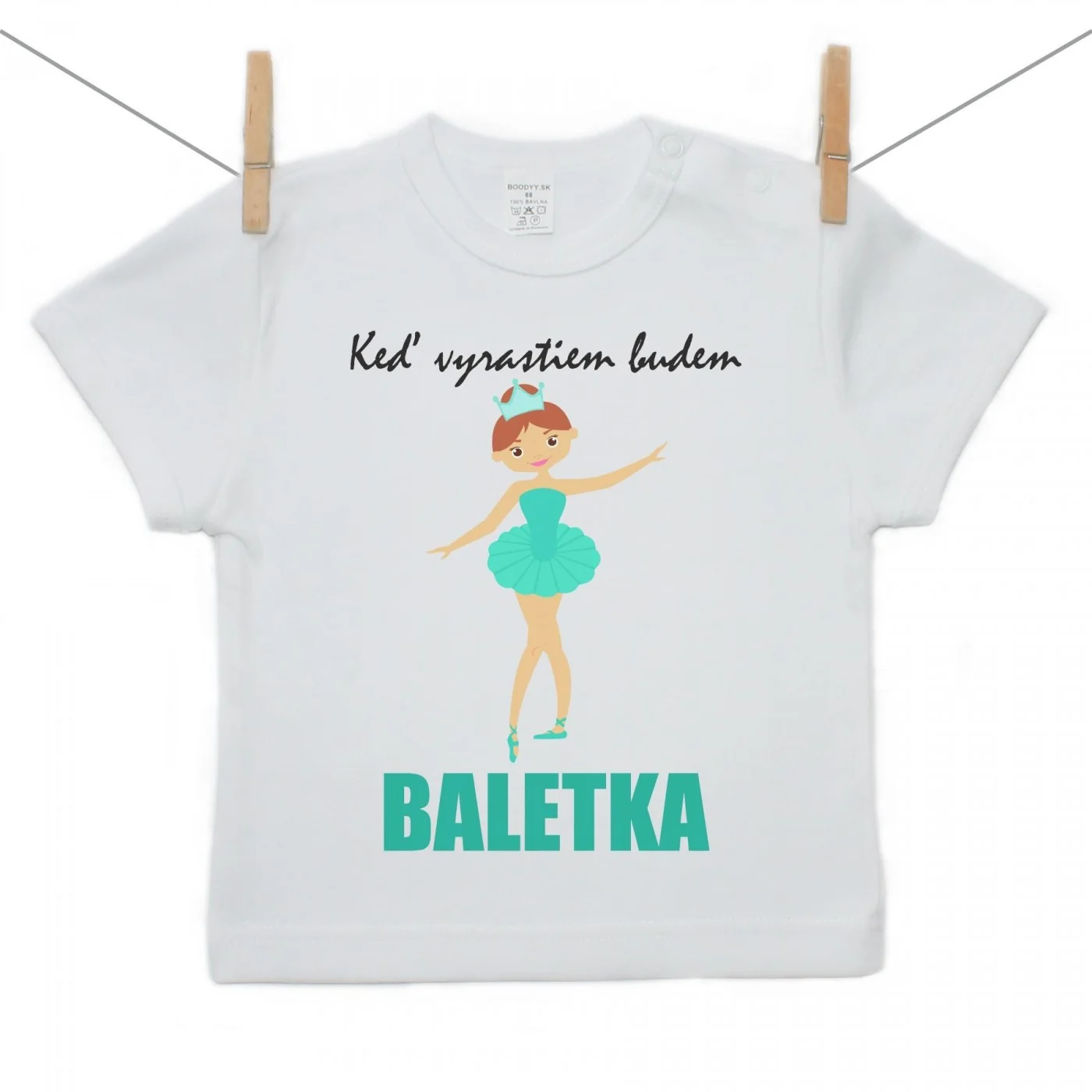 Boodyy Tričko s krátkym rukávom Keď vyrastiem budem baletka Veľkosť: 122