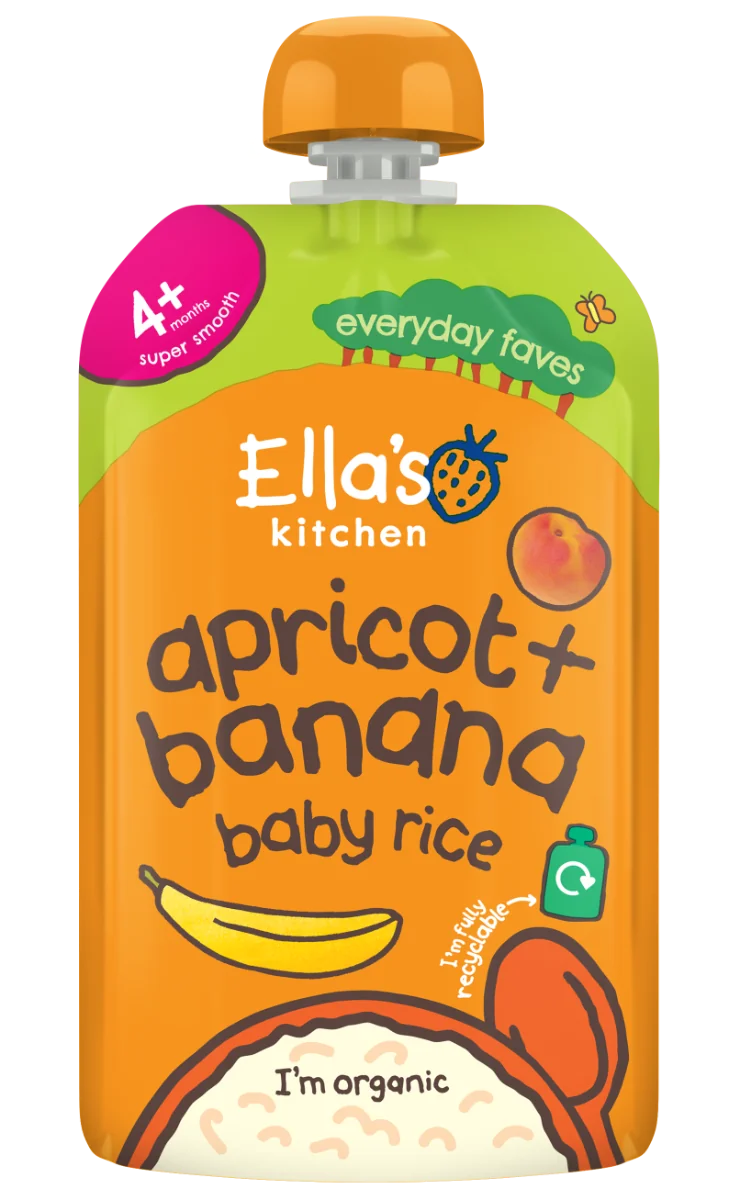 Ella's Kitchen BIO Detská ryža, banán a marhuľa 1×120 g, detská výživa