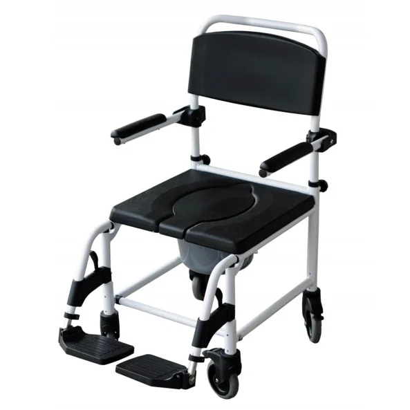 Sprchovací a WC vozík s mäkkým sedadlom – pre seniorov a pacientov šírka 45cm