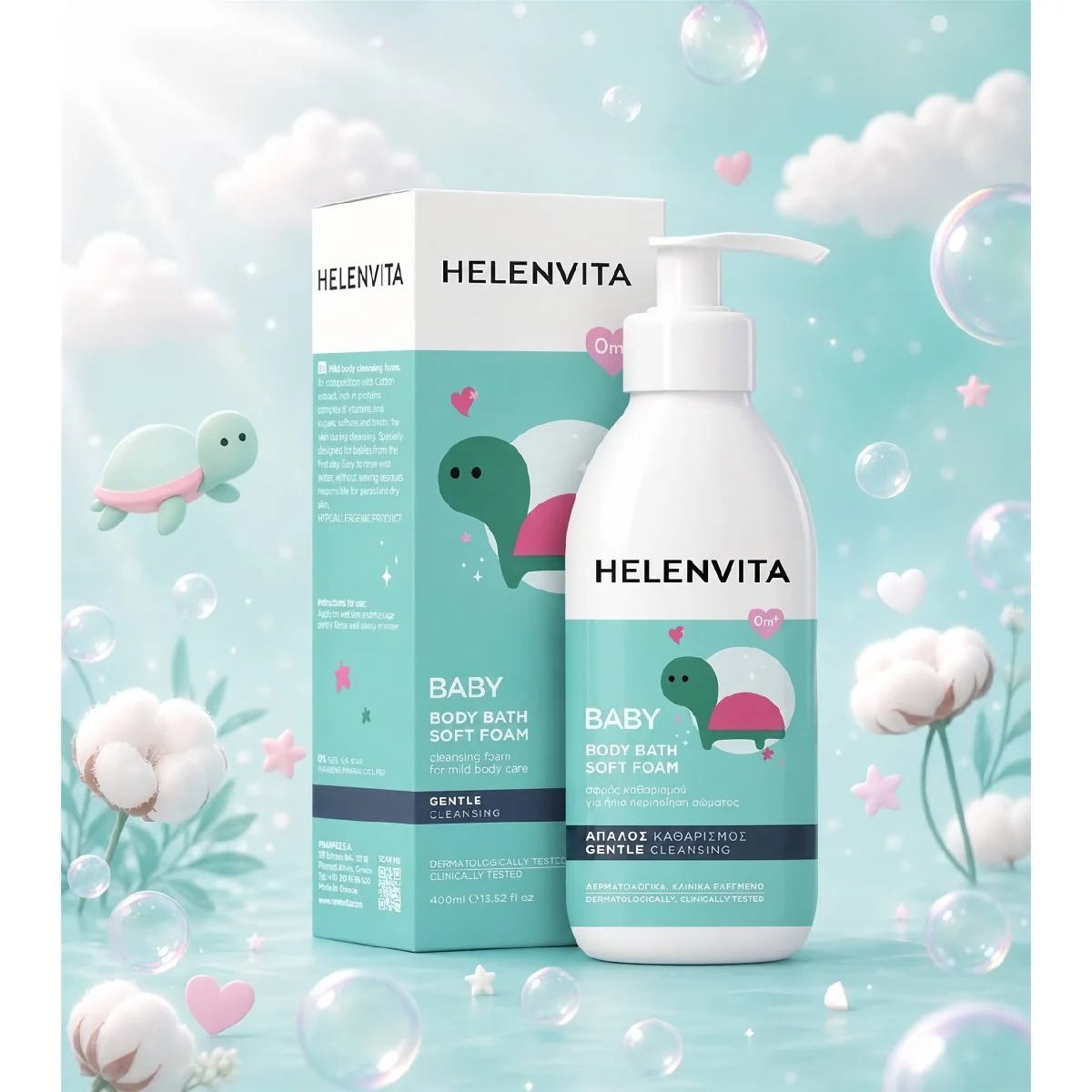 Helenvita Detská umývacia pena na telo 400 ml pre citlivú pokožku