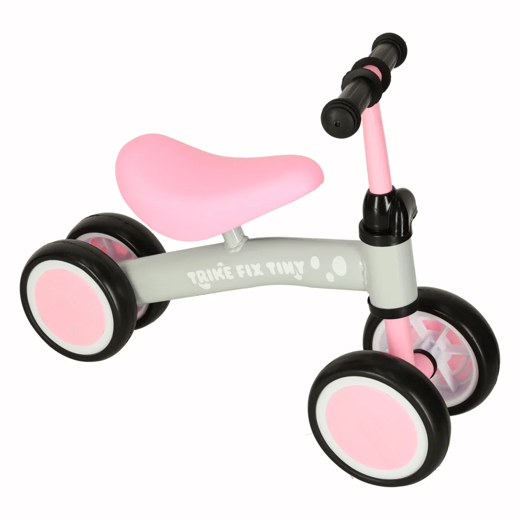 Odrážadlo Trike Fix Tiny 3v1 – ružovo-sivé, 4 kolesá (2+)