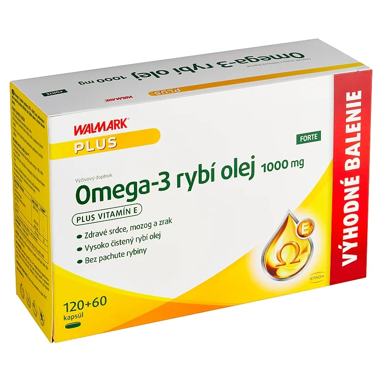 WALMARK Omega 3 rybí olej FORTE 1×180 cps, rybí olej