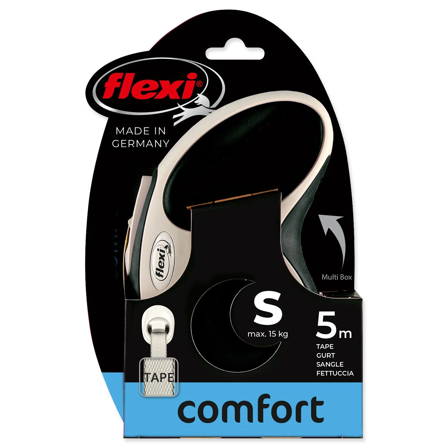flexi New Comfort S popruh 5m čierna do 15kg