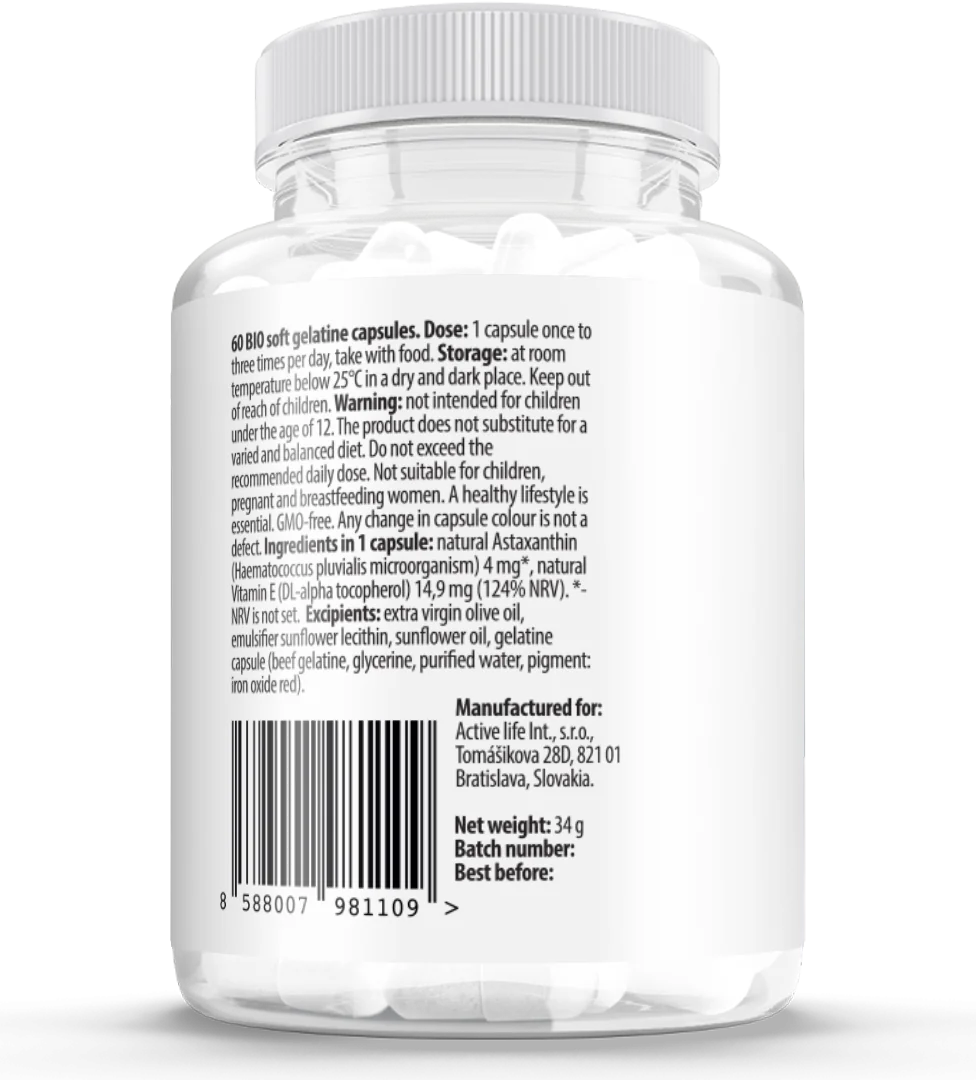 Zerex Astaxanthin 1×60 cps, výživový doplnok