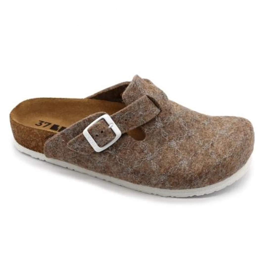 LEON 4260 Dámske zdravotné korkové teplé papuče Hnedé 38 - 24,5cm, hnedá, 2,0 cm