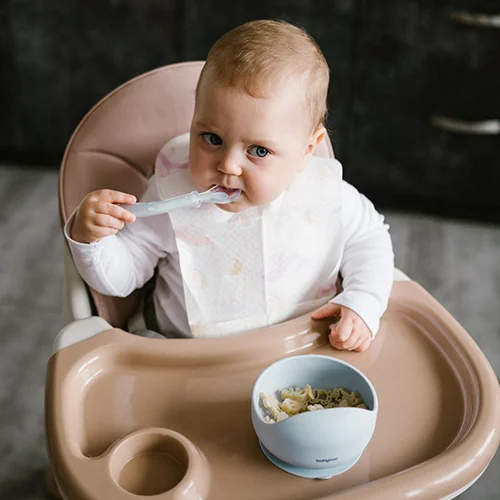 BABYONO Miska silikónová s prísavkou - blue 6m+ 1×1 ks, silikónová myška