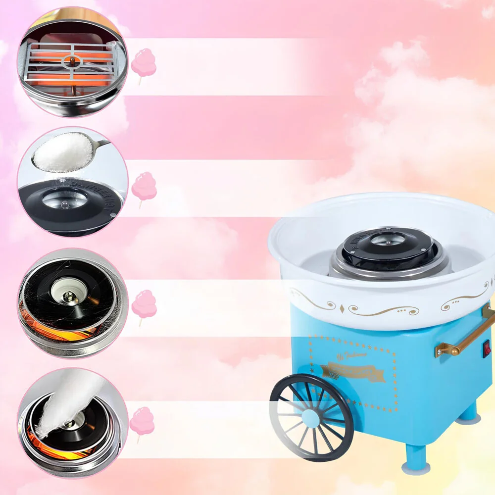 Livefy Cotton Candy V1 stroj na cukrovú vatu, modrý